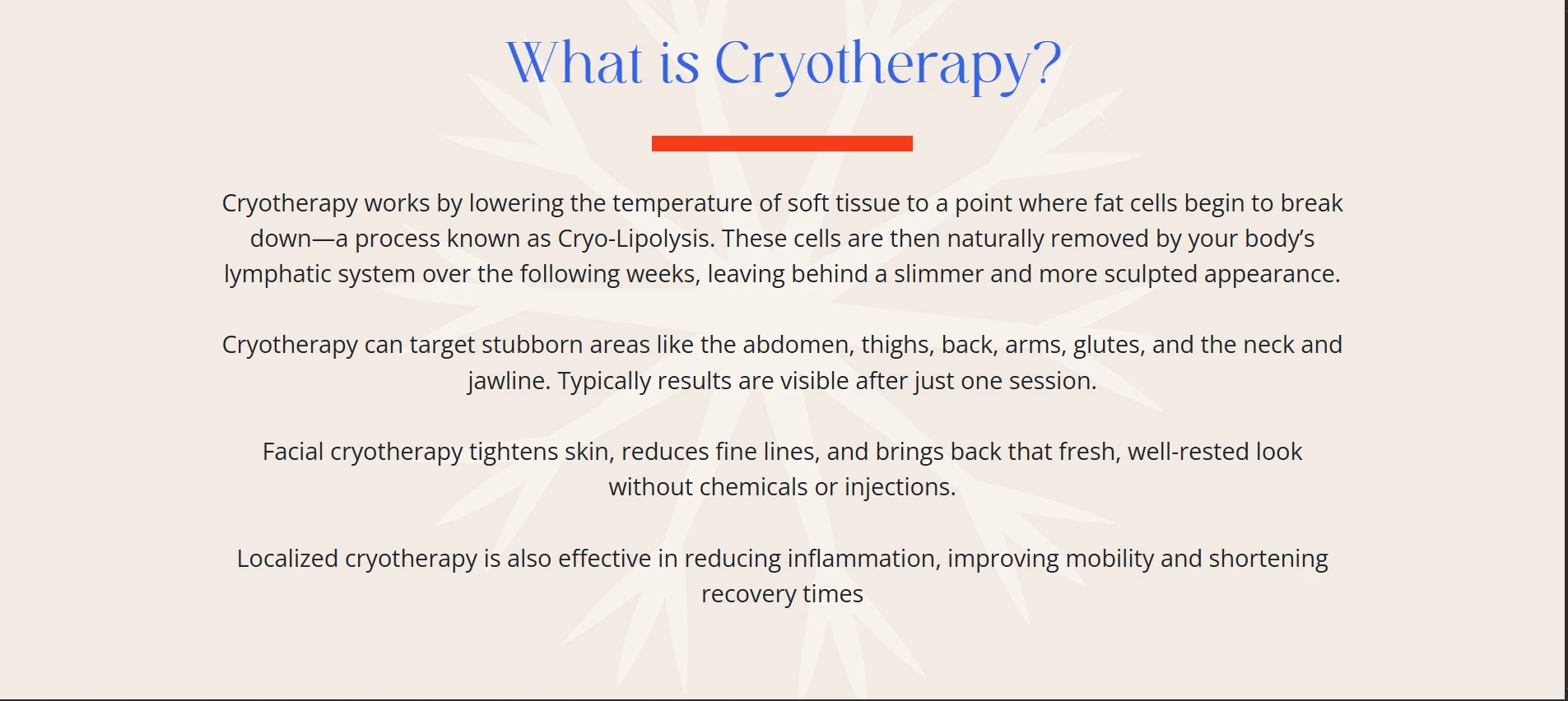 Cryo-Sculpt Services Page - Treatment Details and Booking